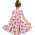 thumbnail image 4 of Easter Dress For Girls Cute Bunny Rabbit Eggs Graphic Short Sleeved Dresses Loose Round Neck Childrens Practice Clothes Dance Dresses Pink 4-5 Years, 4 of 5