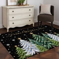 thumbnail image 3 of Area Rugs 2.7'x5', Black Christmas Tree Carpet for Living Room Bedroom Dining Room, Xmas Trees Snowflakes Winter Holiday Throw Kitchen Rugs Non Slip Washable Rectangle Indoor Outdoor Rugs, 3 of 8