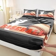thumbnail image 3 of Feelyou Baseball Sports Kids Twin Sheet Sets, Modern Ball Game Athlete Twin Fitted Sheet, Eat Sport Sleep Flat Sheet, Lightweight Room Decor, 3pcs, 3 of 7