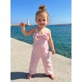 thumbnail image 4 of BemeyourBBs Toddler Bbay Girl Summer Clothes Plaid Gingham Smocked Romper One Piece Jumpsuit Front Bowknot Strap Sleeveless Plaid Wide-Leg Pants Overalls Little Girl Summer Outfit, 4 of 9