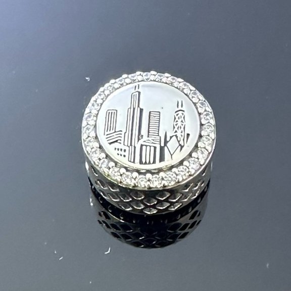 Pandora Chicago Travel Charm Silver CZ 925 Ale with gift box