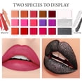 thumbnail image 4 of Matte Shimmer Lipstick Palette  18 Color , DE'LANCI Cream  Red Lip Glosse Makeup Pallete Highly Pigmented, Long Lasting Waterproof Lip Makeup Pallet Matte Shimmery Shiny Pigmented, 4 of 7
