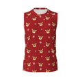 thumbnail image 6 of Lsque Christmas Deer B Print Men's Cotton Blend Sleeveless Muscle Shirts (S-3XL)- Moisture Wicking, Odor Protection, UPF 30+,Large, 6 of 8