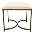thumbnail image 2 of Honeyville Stool with Ivory Fabric Cushion Top and Antique Brass Base, 2 of 7