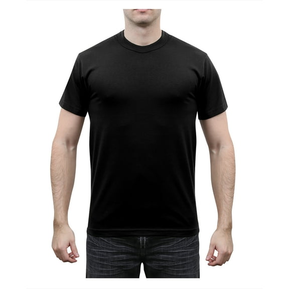 Rothco Solid Color T-Shirt with Cotton / Polyester Blend,Black