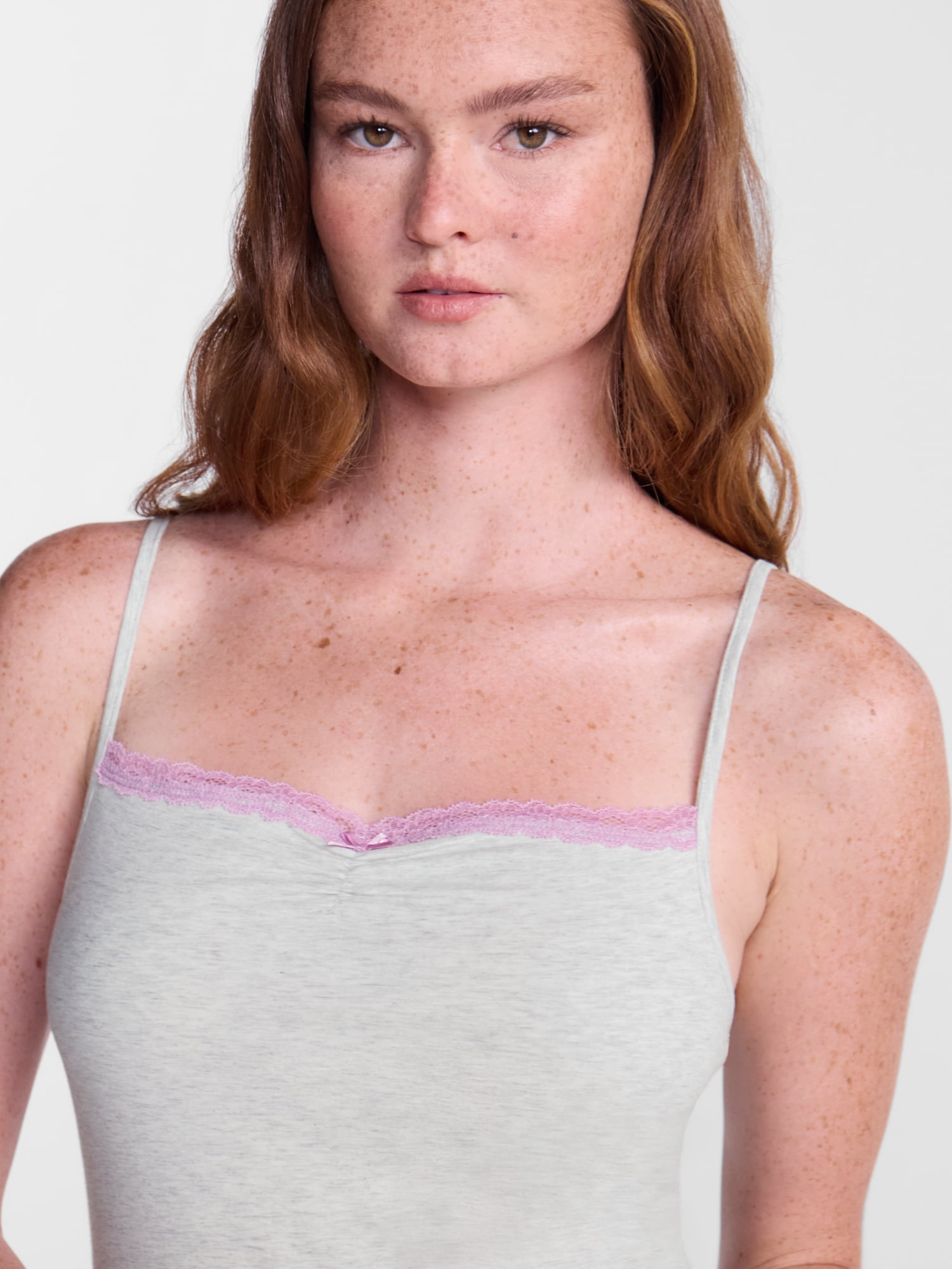 No Boundaries Cotton Blend Jersey Lace Sleep One Piece, Women’s XXS-3X