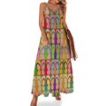 thumbnail image 1 of Sandalias con diseño de pop art de verano con estampado gráfico retro, sin mangas, para mujer, vestido de moda para fiesta nocturna, 1 of 7
