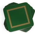 thumbnail image 1 of Pimpernel Classic Emerald Collection Coasters | Set of 6 | Cork Backed Board | Heat and Stain Resistant | Drinks Coaster for Tabletop Protection | Measures 4” x 4”, 1 of 7