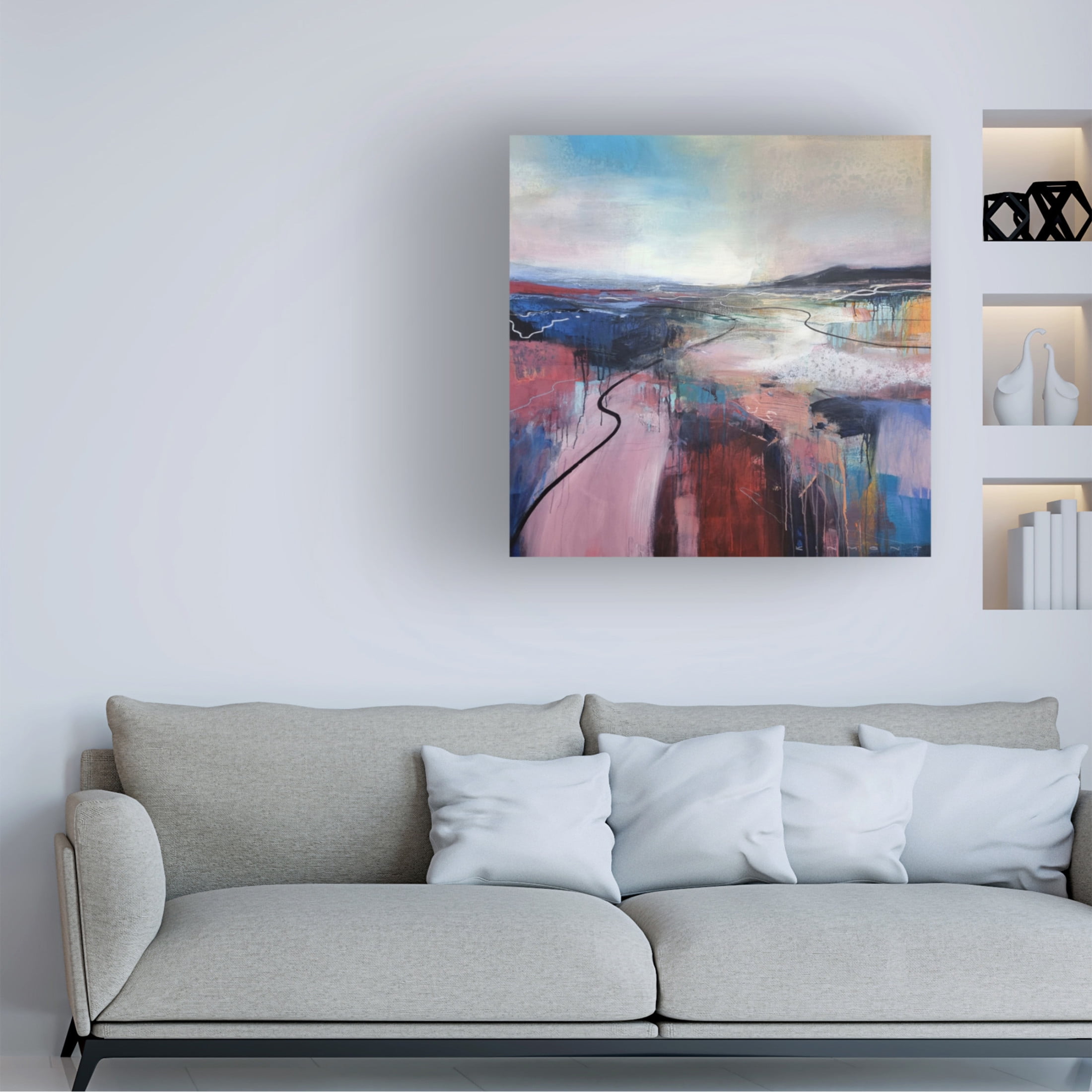 Canvas Wall Art - Andrew Kinmont 'I Will Meet You On The Estuary' Wall Art for Living Room, Bedroom, or Office Décor by Trademark Fine Art - 35 x 35 Inches