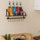 thumbnail image 4 of Estante para café montado en la pared con 8 ganchos, portavasos flotante de cocina rústica, barra de café, decoración de pared, estante de madera para colgar simple, tablero de madera carbonizada, gan, 4 of 5