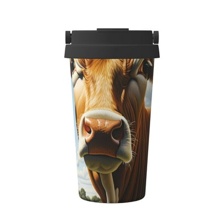 

Logiee Daisy Flower Field Cow Print Stainless Steel Coffee Tumbler Travel Coffee Mug Insulated Coffee Mug with Lid Spill Proof Coffee Cup Portable Thermal Mug