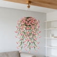 thumbnail image 6 of Artificial Morning Glory Rattan Wall Hanging 2-Pack 30.31in - Plastic Outdoor Garden Hanging Baskets Decor, UV-Resistant Fake Trailing Vines in Pink, 6 of 6