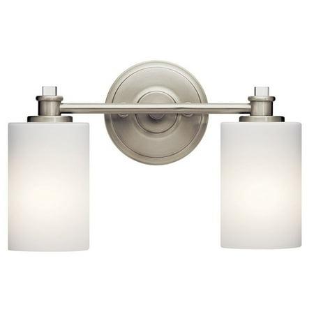 

2 Light Swing Arm Vanity Light Damp Location Rated with Transitional Style 9.25 inches Tall By 14 inches Wide-Brushed Nickel Finish-Led Lamping Type