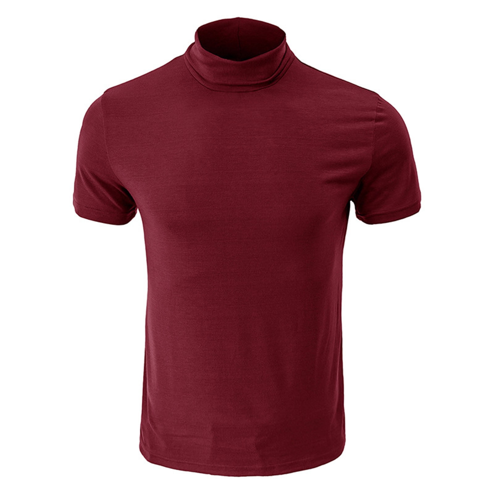 Meichang Mens Mock Neck Muscle Tops Slim Comfy Short Sleeve Golf