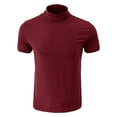 thumbnail image 5 of Mens Mock Turtleneck Tops Lightweight Short Sleeve T-Shirt Plus Size Slim Fit Knitted Pullover Tops Basic Tee Shirt Casual Solid Color Stretchy Undershirts for Men, 5 of 5