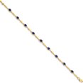 thumbnail image 2 of 14K Yellow Gold Diamond And Oval Sapphire Bracelet (7.25 X 4) Made In India bm4484-sa-001-ya, 2 of 5