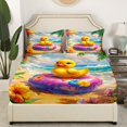 thumbnail image 3 of Erosebridal Yellow Duck Bed Sheets King,Botanical Flower King Sheet Sets,Cartoon Animal Sheet Set King,Ultra Soft Female Bedroom Decor,4pcs, 3 of 7