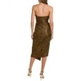 thumbnail image 2 of Theia womens  Stretch Jacquard Strapless Cocktail Dress, 0, Gold, 2 of 3
