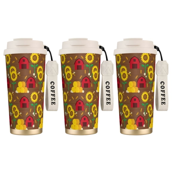 1pc Bee Tumbler 18oz Vibrant Watercolor Bee & Garden Blooms, Leak-proof Gift for Women