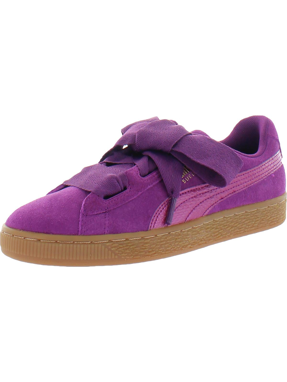 Puma Girls' Sneakers Dark - Dark Purple Heart Suede Sneaker - Girls