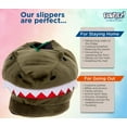 thumbnail image 5 of Silver Lilly Dinosaur Slippers - Plush T-Rex Slippers Novelty Animal House Shoe (Green, Small), 5 of 6
