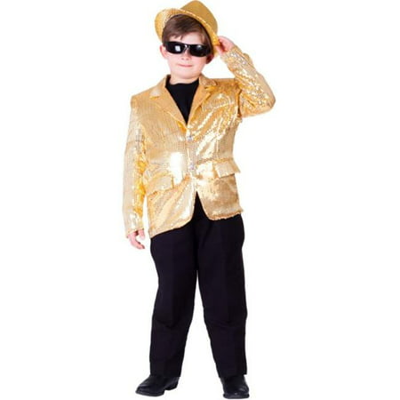 Dress Up America 739-M Kids Gold Sequined Blazer, Medium - Age 8 to 10