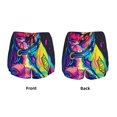 thumbnail image 3 of Vsdgher Neon Pop Art Pitbull Athletic Shorts for Women, Women's Running Double Layer Shorts, High Waisted Yoga Shorts, Workout Athletic Shorts-Small, 3 of 7
