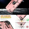 thumbnail image 3 of ELEHOLD for iPhone 7 / 8 / SE 2020 / SE 2022 Armor Case, Military Grade Hard PC Magnetic Built-in Car Mount 360° Rotatable Metal Ring Holder Kickstand Shockproof Multi-Functional Rugged Case, Rosegold, 3 of 8