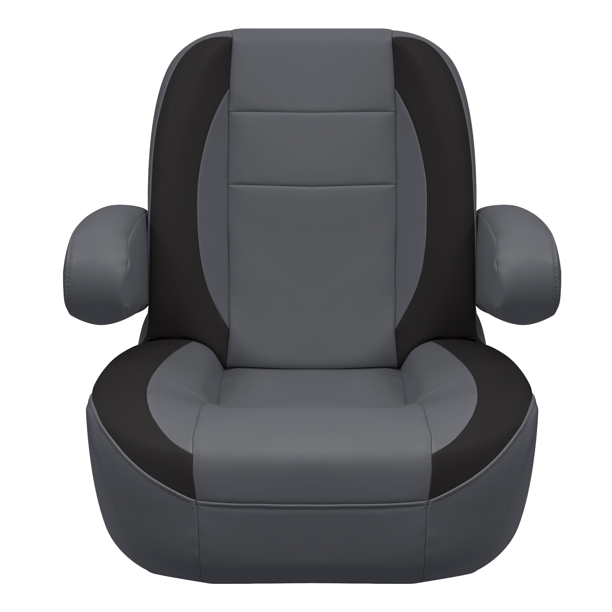 Wise 3127-1890 Premier Series Mid Back Pontoon Helm with Flip Up Arm Rests, Slate / Dark Neutral