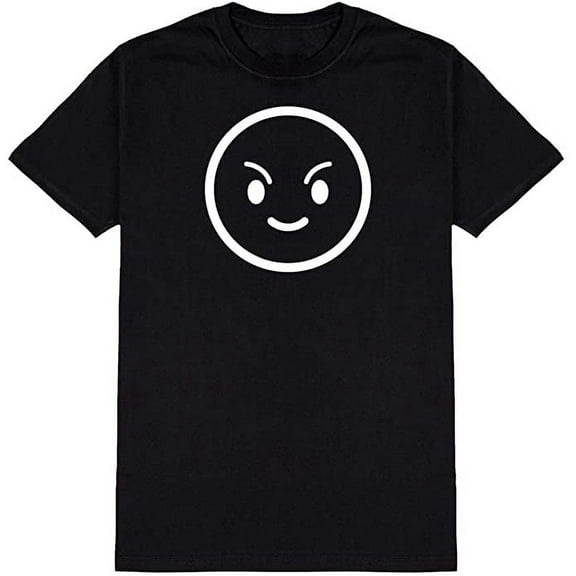 Evil Smile Face Graphic Novelty Ad*** Humor Funny T Shirt Black 2X-Large