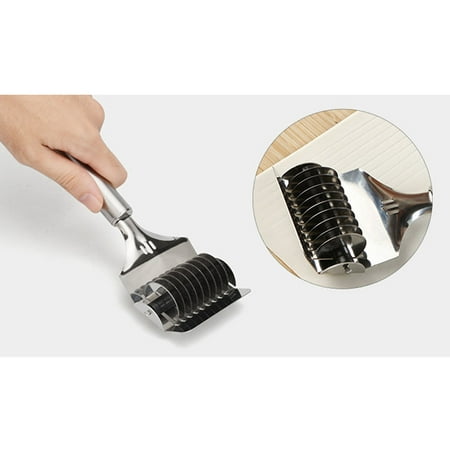 

Stainless Steel Spaghetti Noodle Maker Lattice Roller Docker Dough Cutter Tool for Kitchen Cooking Baking