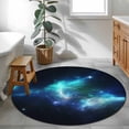 thumbnail image 3 of Small Round Rug 3Ft Washable Non-Slip, Navy Blue Black Circle Area Rugs for Living Room Bedroom, Stars Sky Modern Art Indoor Floor Mats Carpet Runner for Home Decor, 3 of 8