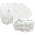 thumbnail image 3 of Smart Design Mesh Pop up Flip Laundry Hamper and Basket -15 x 25 inch - White, 3 of 4