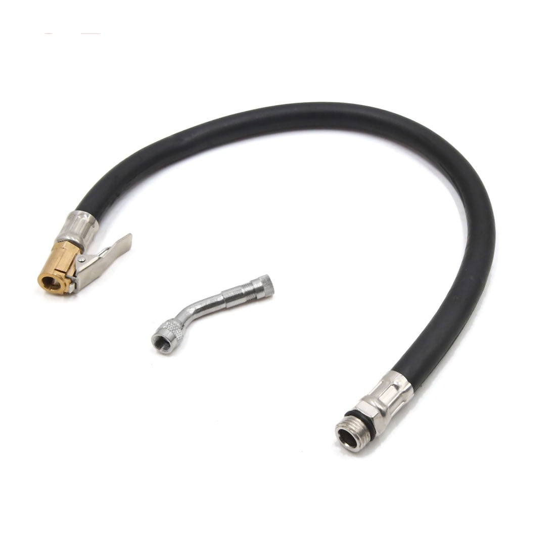 45cm Clip On Car Air Tire Inflator Hose w Silver Tone 135 Degree Valve