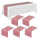 thumbnail image 1 of 6 Pieces Striped Table Runner Wedding Polyester Table Decor Red White Striped Design Tablecloth Dec, 1 of 5