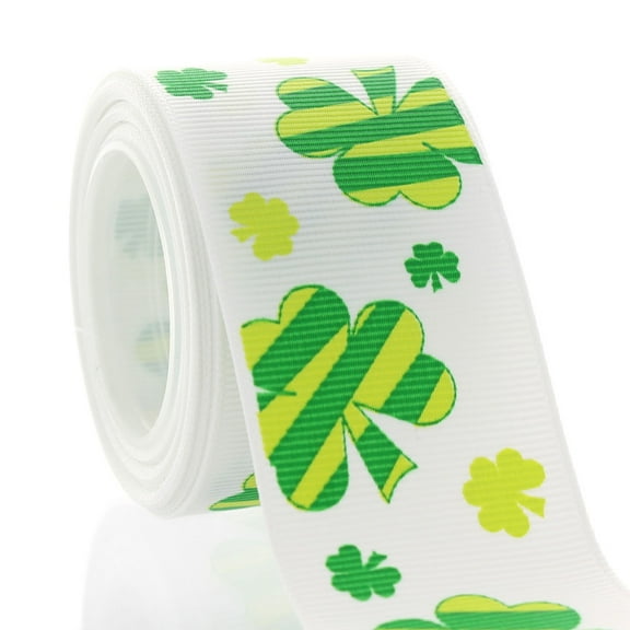 1.5" Lucky Shamrock Grosgrain Ribbon 5yd