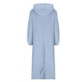 thumbnail image 5 of Sakmal Plus Size Nightgowns for Women Warm Winter Loungewear Blue Long Sleeve Nightgowns for Women, 5 of 6