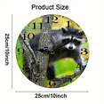 thumbnail image 2 of Kurmntregon Raccoon In a Tree Wall Clock Animal Desk Kitchen Decor Decorative Battery Operated Clocks For Living Room Bedroom Bathroom Farmhouse Shop Hotel Round 10", 2 of 7