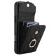 thumbnail image 3 of For iPhone 16 Pro Case Card Bag Leather+TPU Crossbody Phone Cover with Ring Kickstand - Black, 3 of 5