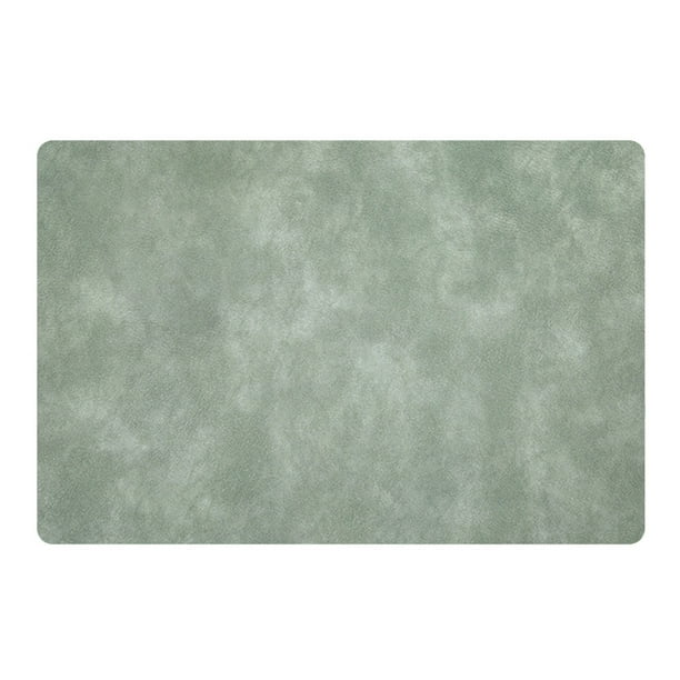 Juego de 3 manteles individuales lavables, manteles individuales bicolor fabricados en piel sintética, resistentes al calor y antideslizantes, largo 43 cm * ancho 30 cm, verde.