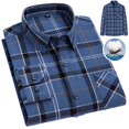 thumbnail image 5 of XDZJLR Men Shirts Long Sleeved Pure Wool Plaid Plus Size Fashion Tops, 5 of 5