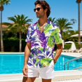 thumbnail image 5 of KUIFORTI Hawaii Matching Couple Outfits Tropical Leaf Breathable Couple Matching Outfits Men’s Hawaiian Shirt Soft and Comfortable Quick-dry for Summer Vacation Trip, 5 of 7