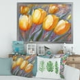 thumbnail image 3 of Designart 'Abstract Yellow Blooming Tulips' Traditional Framed Art Print, 3 of 4