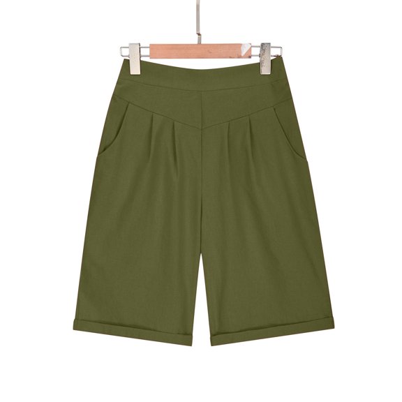 Spring Saving GaThRRgYP Womens Shorts Clearance under $5,Women's Summer Color Five Points Cotton Linen Pants Casual Pants