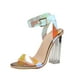 thumbnail image 2 of Zapatos de tacón alto para mujer, sandalias informales con punta en pico y hebilla en el tobillo, zapatillas de cristal transparente Wmkox8yii nm2603, 2 of 4