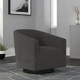 thumbnail image 3 of Comfort Pointe Geneva Charcoal Wood Base Swivel Chair, 3 of 13