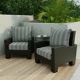 thumbnail image 3 of Jordan Manufacturing 46.5" x 24" Conway Smoke Grey Stripe Rectangular Outdoor Deep Seat Chair Cushion Set with Welt, 3 of 12