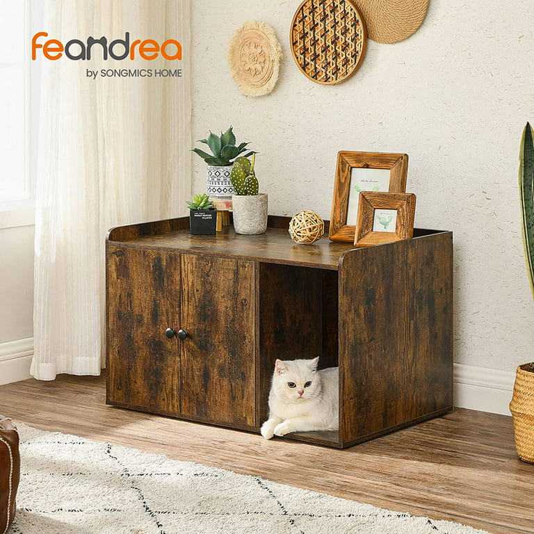 HOOBRO Cat Litter Box Enclosure, Hidden Litter Box Furniture with