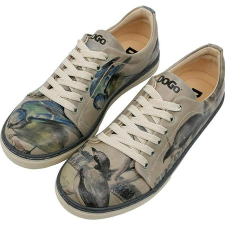 

Dogo Vegan Leather Sneakers for Women - Handmade and Unique Fashion Sneakers for Women Birds of the Castle Design Size 5