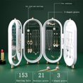 thumbnail image 3 of nipocaio Jewelry Organizer for Travel 4 Layers Adjustable Jewelry Box Portable Storage Case for Rings Earrings Necklace (1, Green), 3 of 5